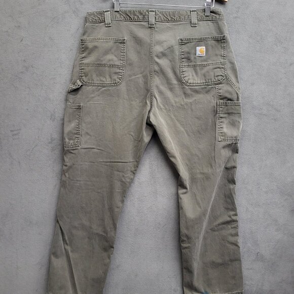 Carhartt Gray Canvas Dungaree Carpenter Work Men Pants 40x32 Cargo Relaxed Fit * - Picture 2 of 16